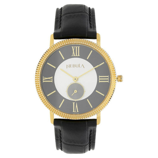 Titan Nebula Vintage 18k Gold Analog with Offset Seconds Leather Strap Watch for Men - image 1