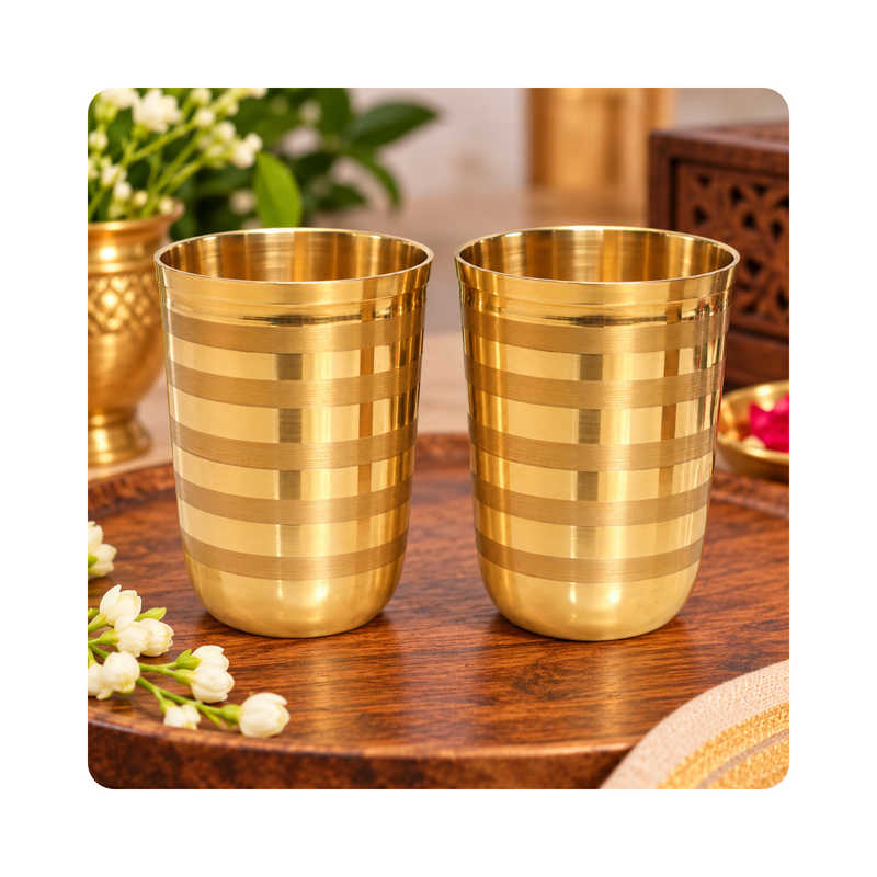 Mahita Collections Brass Glass for Serving Water 182g