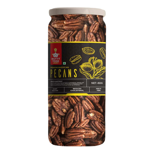 Nutty Yogi Pecans 450g All Natural No Preservatives No Additives Gluten Free Vegan Non GMO Nuts Dry Fruits