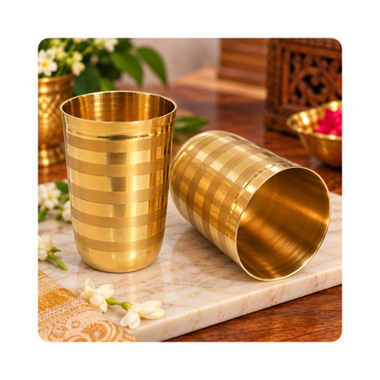 Mahita Collections Brass Glass for Serving Water 182g