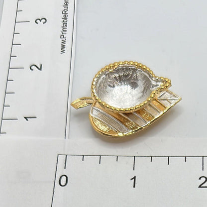 Pure Silver Gold Coated Leaf Diya 7 grams - PUSHMYCART