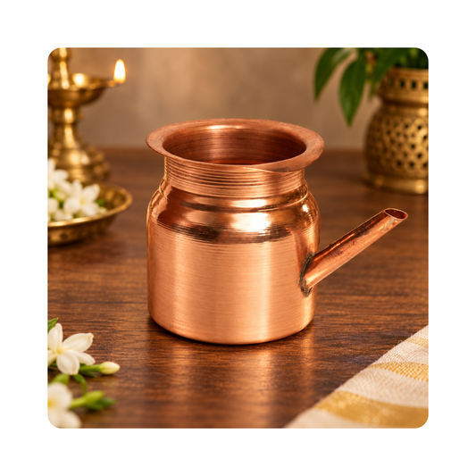 Mahita Collections Pure Copper Kalash with Spout Lota for Pooja and Rituals 26g