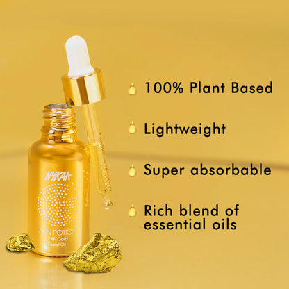 Nykaa Naturals Skin Potion 24K Gold Collagen Boosting Face Oil Serum - PUSHMYCART