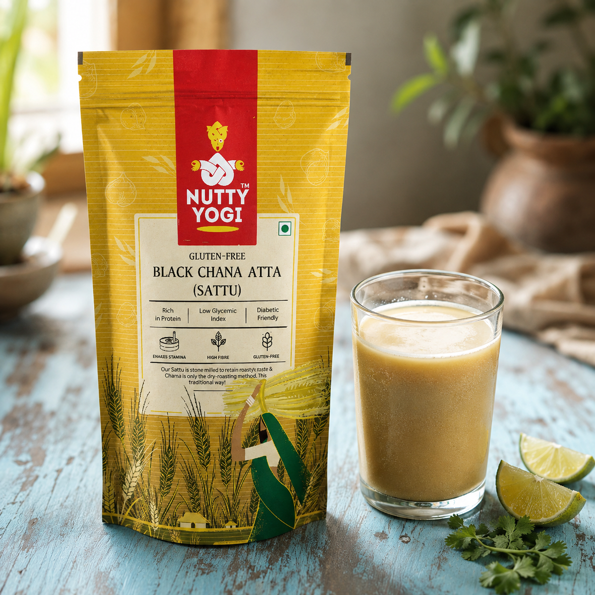 Nutty Yogi Black Chana Atta Sattu