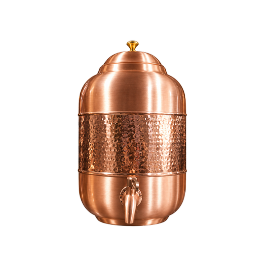 Pure Copper Camper Water Dispenser Hammered and Plain 10 Litre