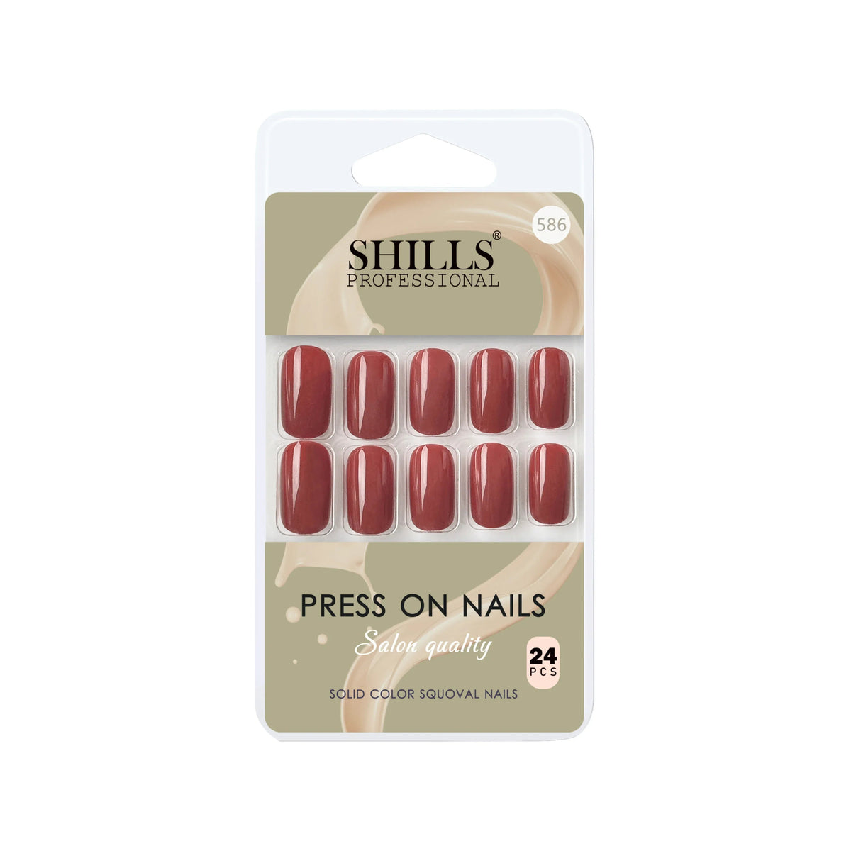 Glossy Solid Color Nails Square(SPN579-SPN604) - Shills Professional