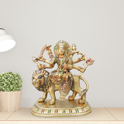 Brass Goddess Durga Superfine Idol 1.3Kg - PUSHMYCART
