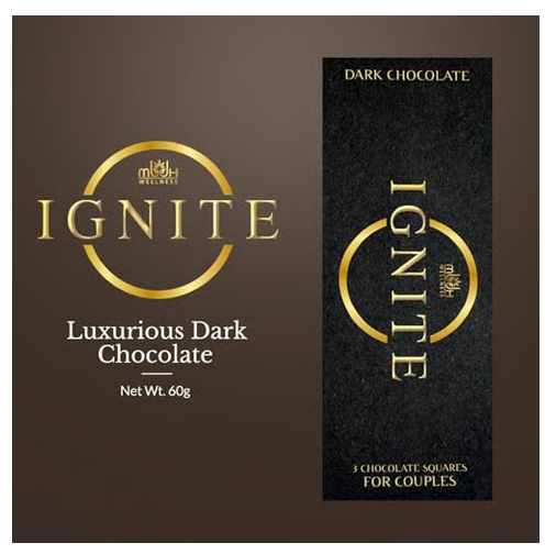 MBDH WELLNESS Ignite Dark Chocolate for Couples Mood and Vitality (6 pieces) - PUSHMYCART