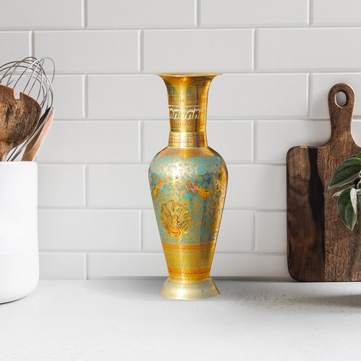 Brass Home And Garden Flower Pot 0.55Kg - PUSHMYCART