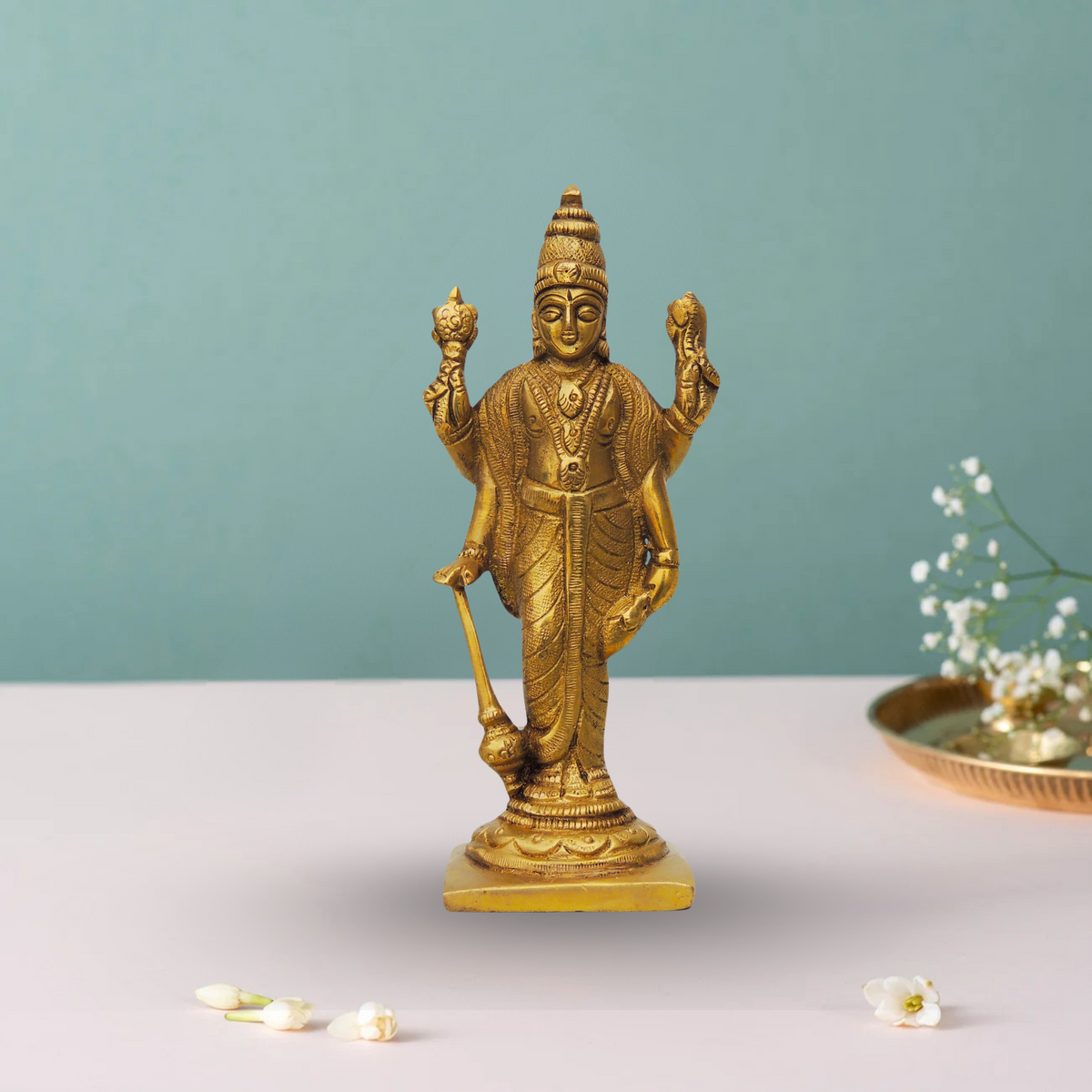 Brass Vishnu Ji Statue 0.23Kg - PUSHMYCART