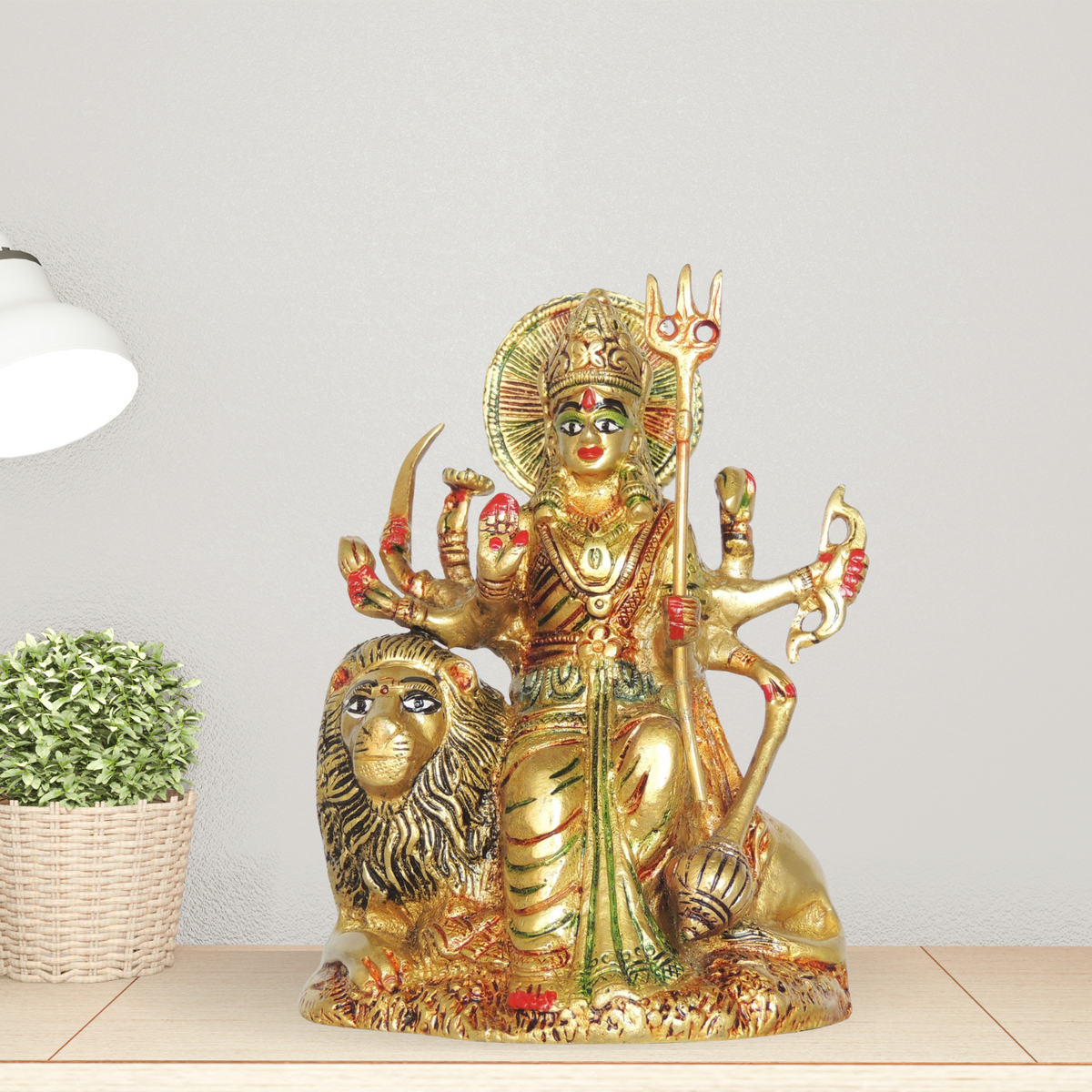 Brass Goddess Durga Superfine Idol 1.36Kg - PUSHMYCART