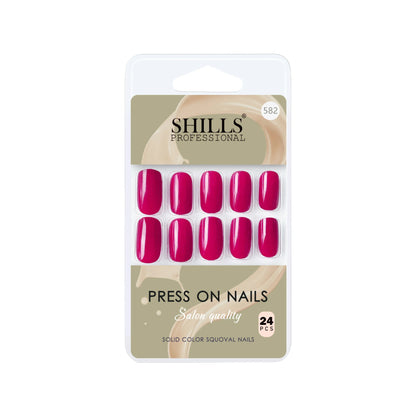 Glossy Solid Color Nails Square(SPN579-SPN604) - Shills Professional