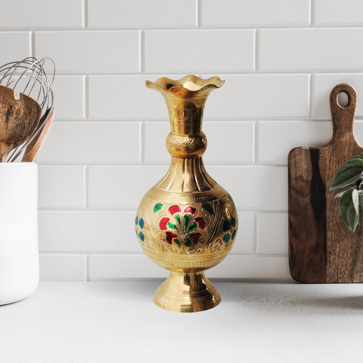 Brass Home And Garden Flower Pot 0.828Kg - PUSHMYCART