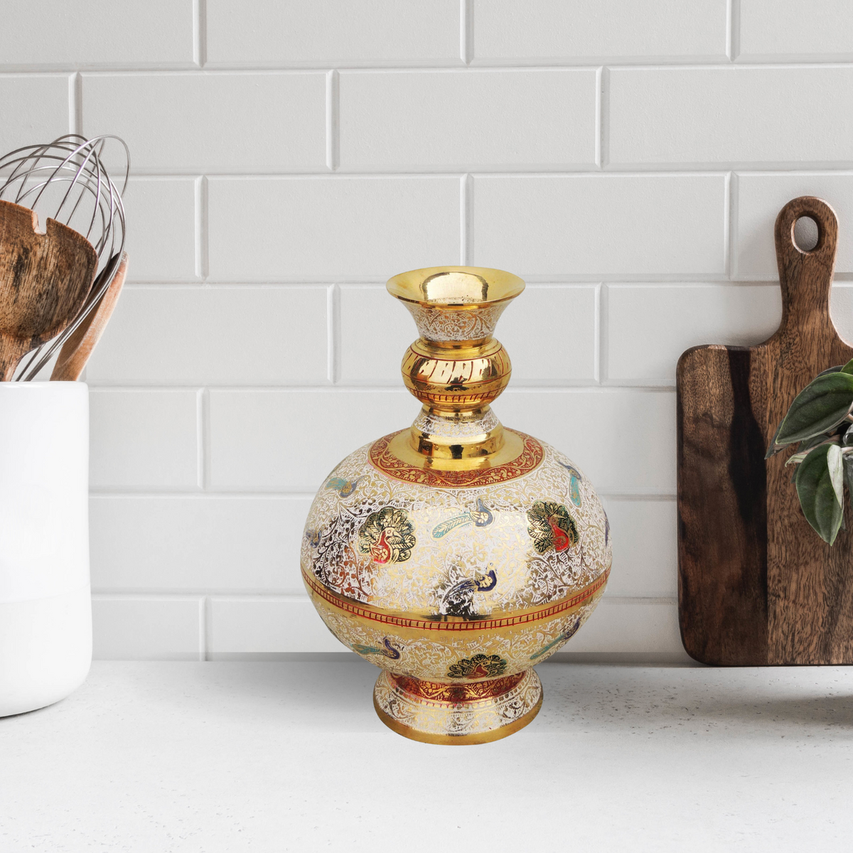 Brass Home And Garden Flower Pot 1.47Kg - PUSHMYCART