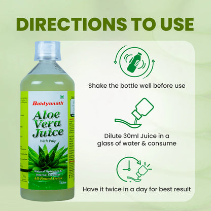 Direction to use for Baidyanath Aloevera Juice 1L