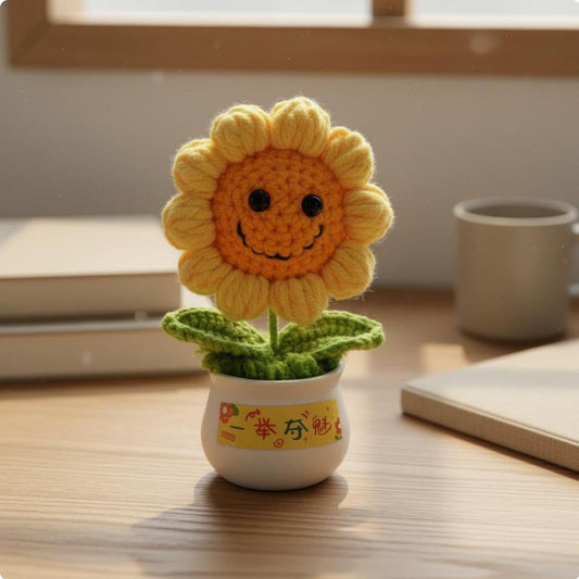 Crochet Sun-Kissed Bloom Great Gift Handmade Potted Sun-Kissed - image 2