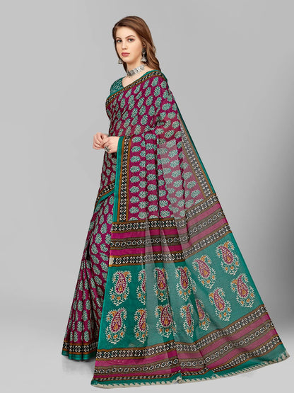Vasthrlay Printed Saree in Classic with refined cotton ethnic appeal