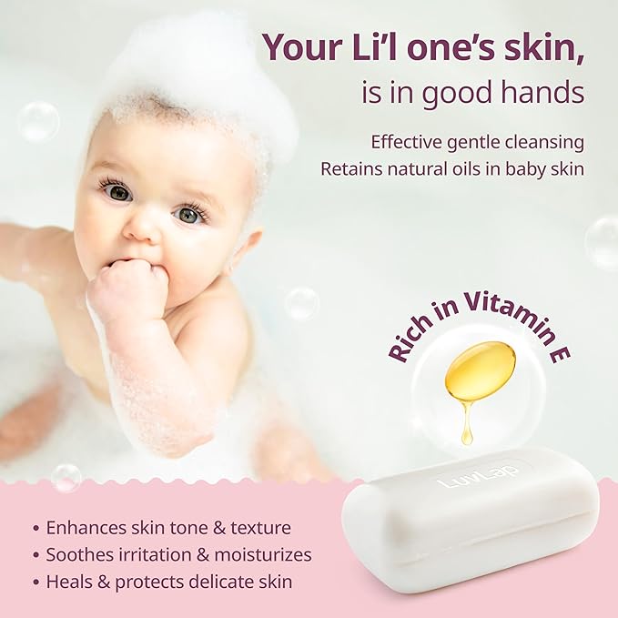 LuvLap Moisturizing Baby Soap - Gentle Bathing Bar - PUSHMYCART