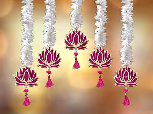 Lotus Hangings for Decoration Floral Wall Hangings - 21 Inches - PUSHMYCART