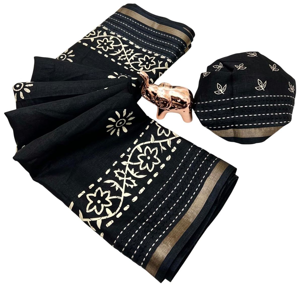 Vasthrlay Classic Tussar Floral Saree for festive ethnic occasions