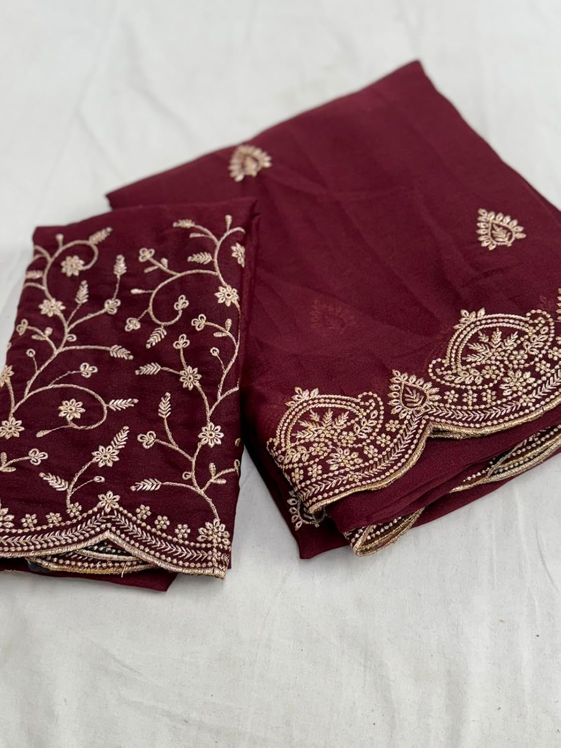 Vasthrlay Georgette Classic Saree with decorative Embroidery design