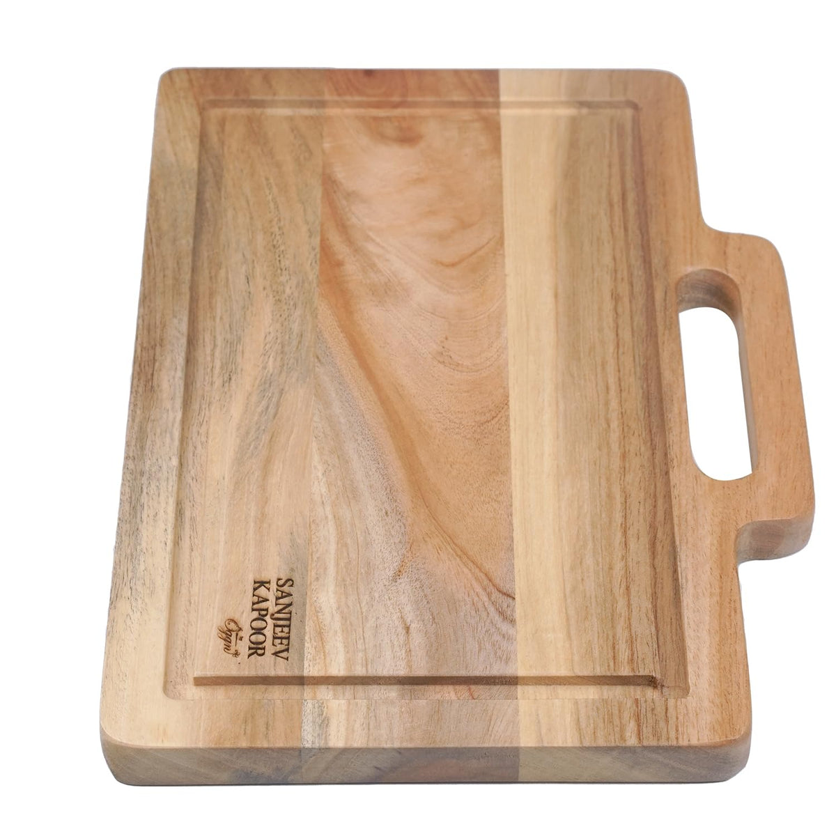 Sanjeev Kapoor Neem Wood Rectangle Serving Platter with Handle
