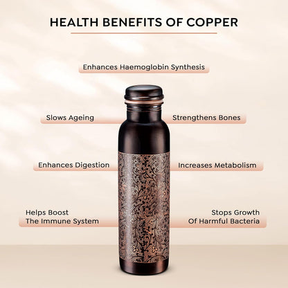 Rustic Copper Water Bottle - 750 ml