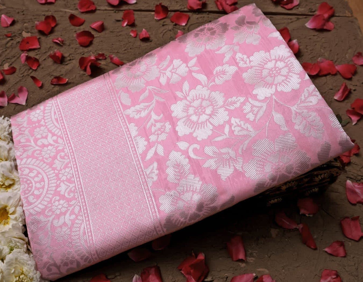 Vasthrlay Pink Traditional Saree for wedding and party wear styling
