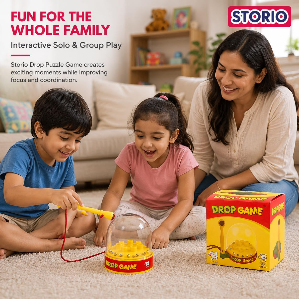 Storio Drop Puzzle Game for 5+ Years Fun and Innovative Drop Game for Little One (Multicolor)-2-5 Year