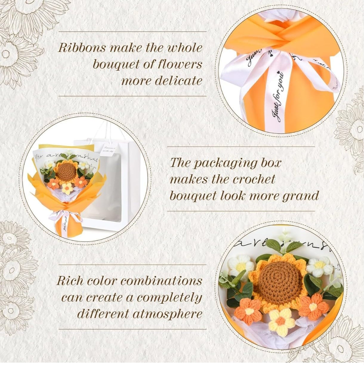 Premium Handmade Crochet Flower Bouquet - image 4