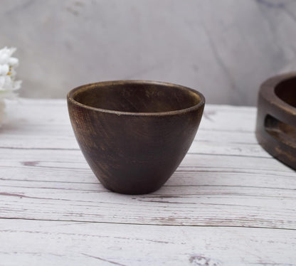 Sanjeev Kapoor Black Mango Wood Multipurpose Serving Bowl 3 Inch