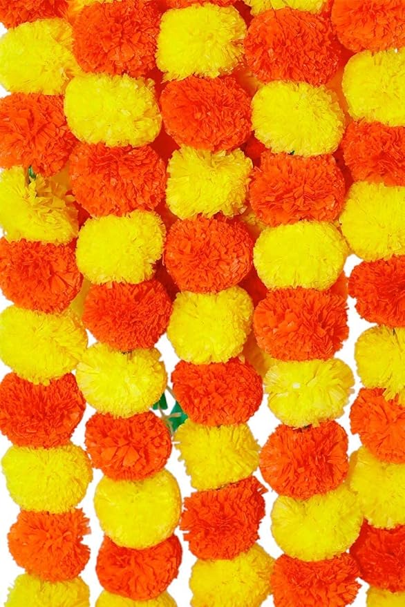 Artificial Marigold Genda Flowers mala