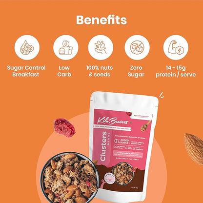 Kilobeaters Clusters Muesli | Low Carb Breakfast Cereals 