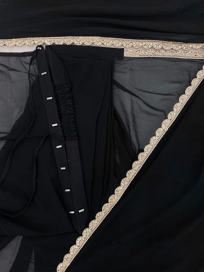 vasthrlayGeorgette Ethnic Wear with scalloped design