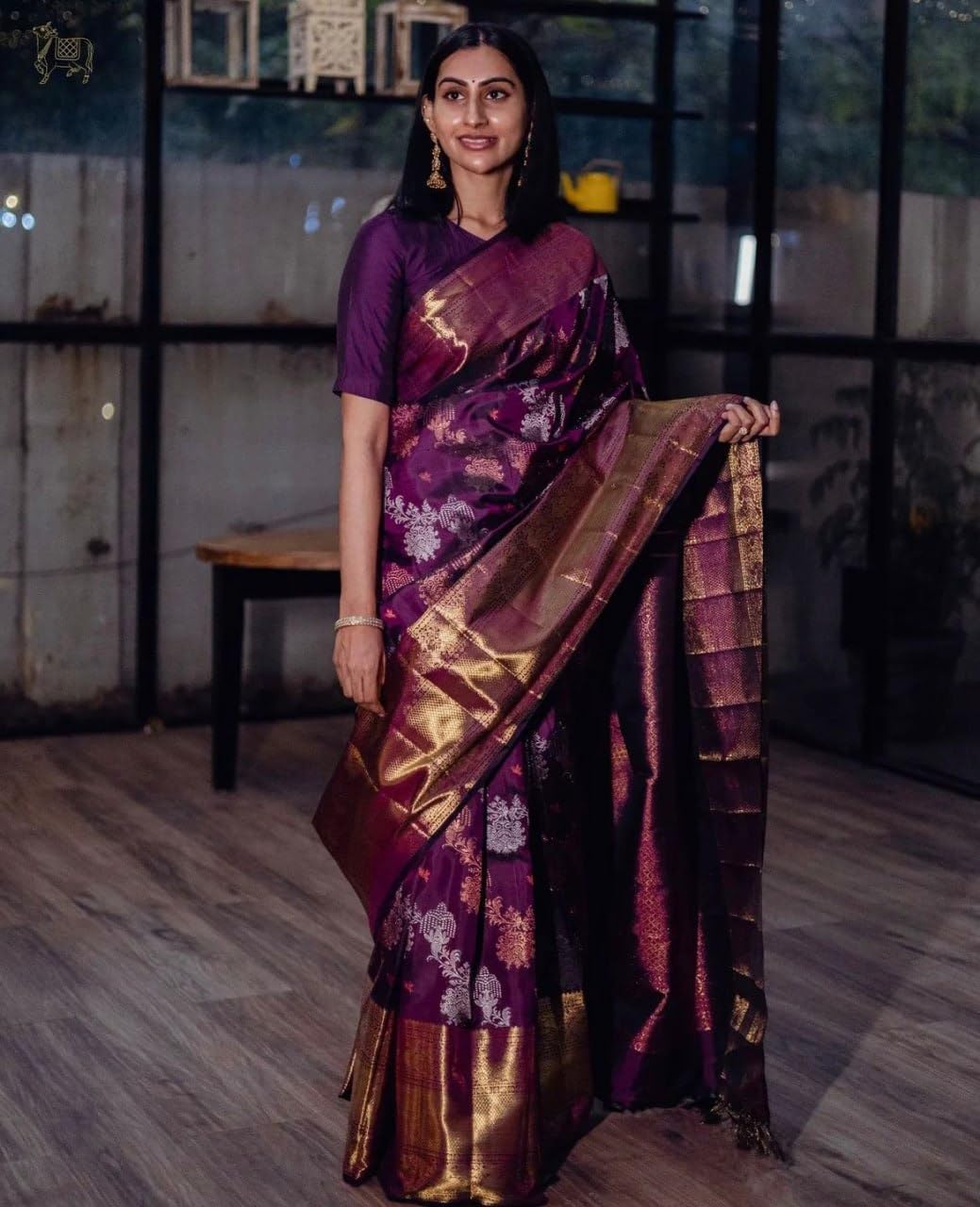 Vasthrlay Kanjivaram Classic Saree with decorative traditional design