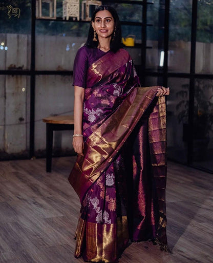 Vasthrlay Kanjivaram Classic Saree with decorative traditional design