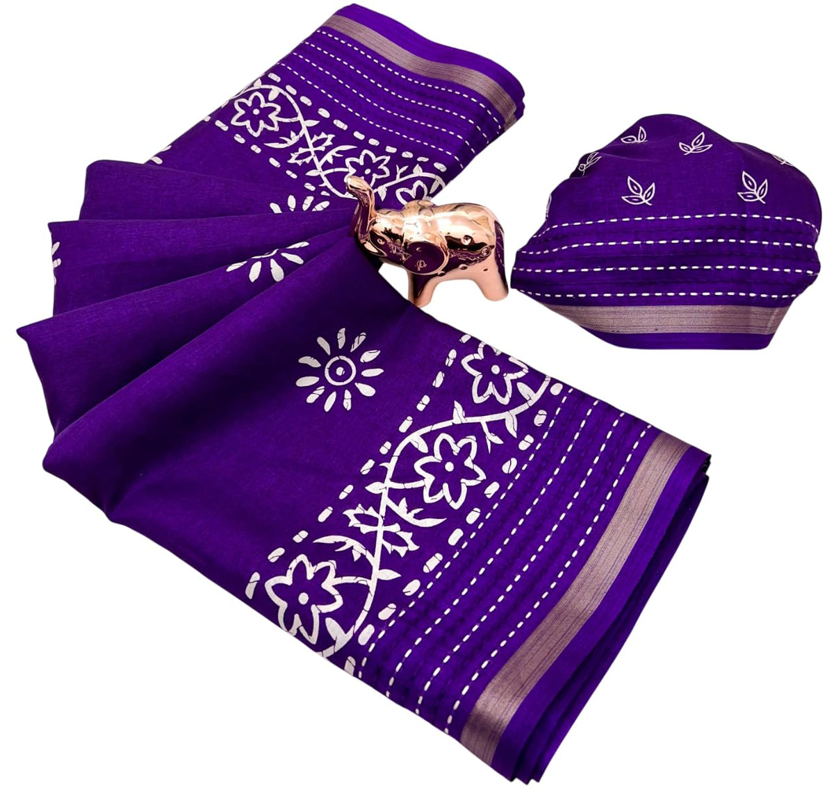 Vasthrlay Classic Tussar Floral Saree for festive ethnic occasions