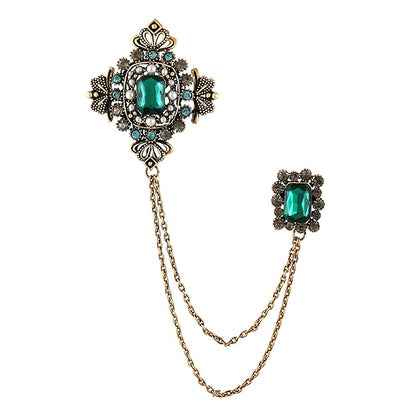 Mahi Victorian Style Artificial Pearl | Crystal Sherwani Brooch Pin
