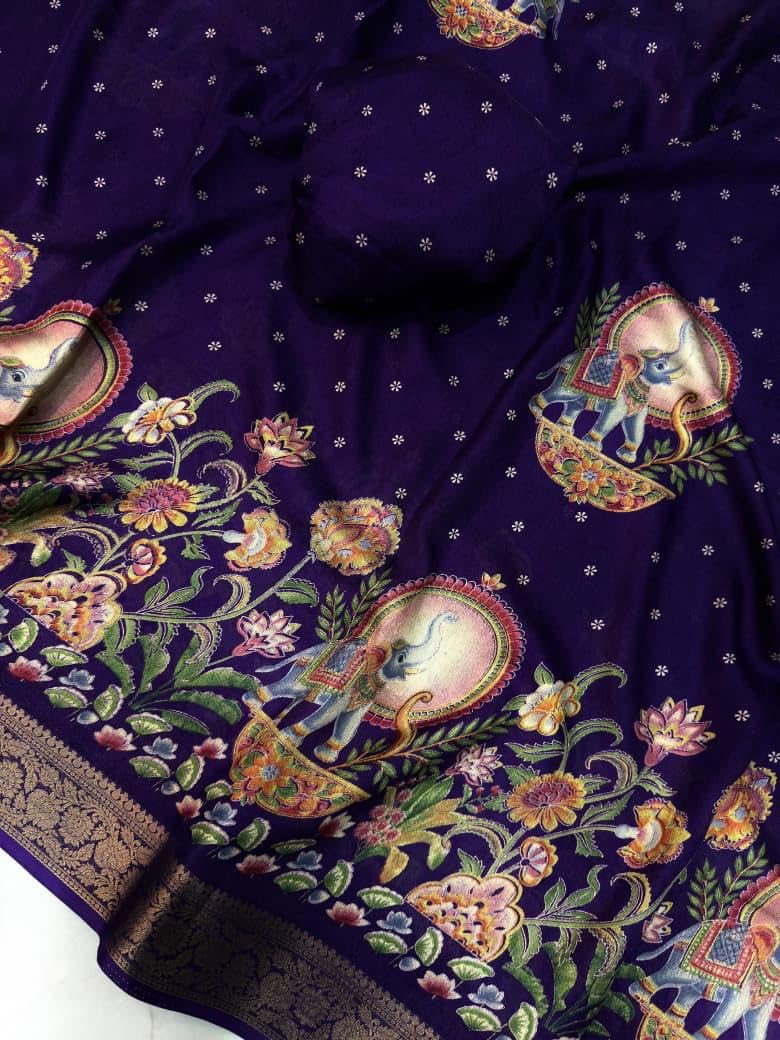 Vasthrlay Cotton Classic Saree with decorative Printed design