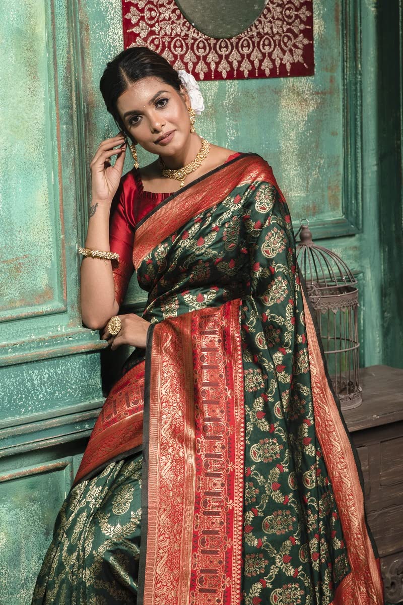 Vasthrlay Banarasi Classic Saree with decorative traditional design