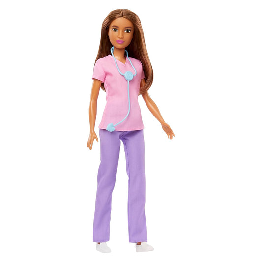 Barbie Nurse Blonde Petite Doll 12 Inch with Scrubs Stethoscope and White Shoes