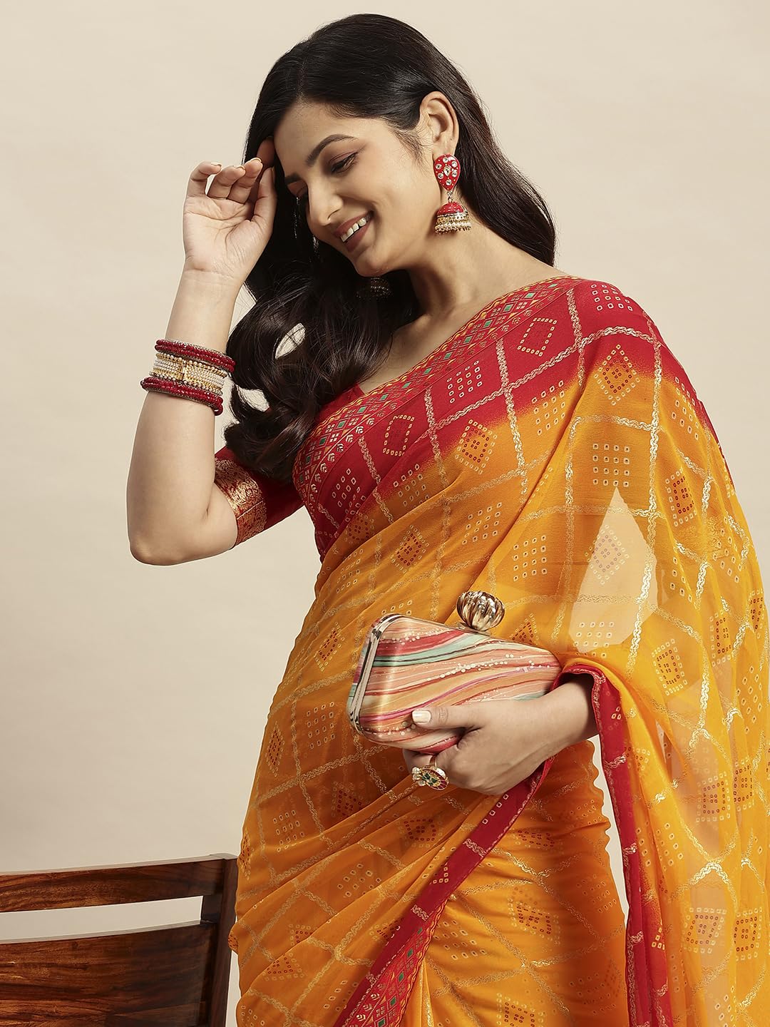 Vasthrlay Yellow Traditional Saree for wedding and party wear styling