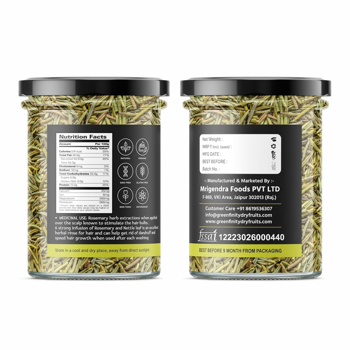 PrettyNutty 100% Natural Rosemary Dried Leaves 100gm