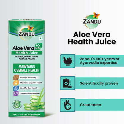 zandu aloe vera and 5 herbs health juice