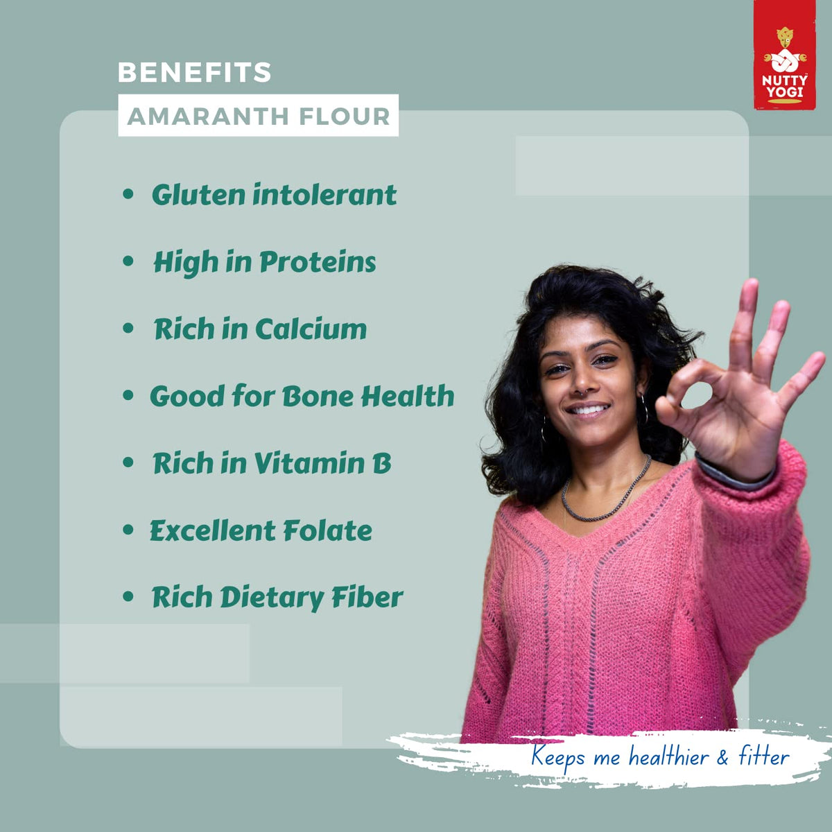 Nutty Yogi Amaranth Flour / Rajgira Atta