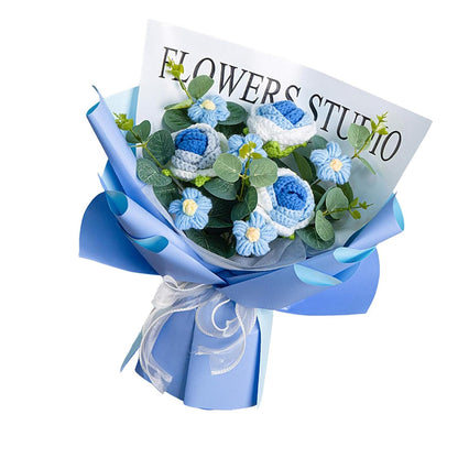 Completed Crochet Flower Bouquet Artificial Flowers - image 3