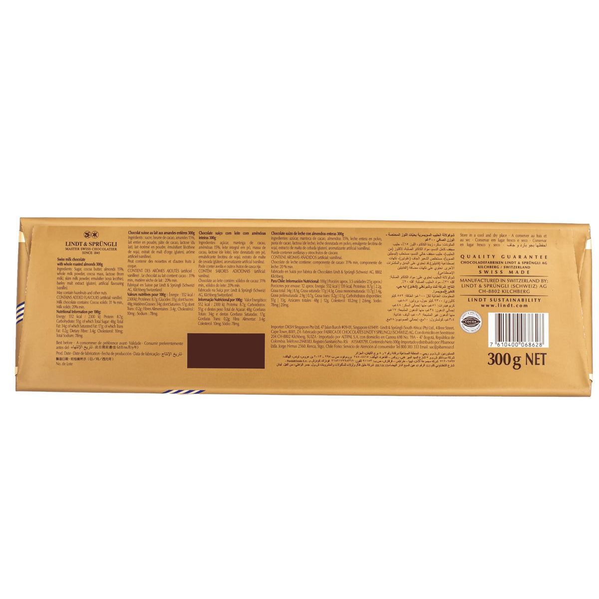 Lindt Gold Tab Chocolate Almond Milk