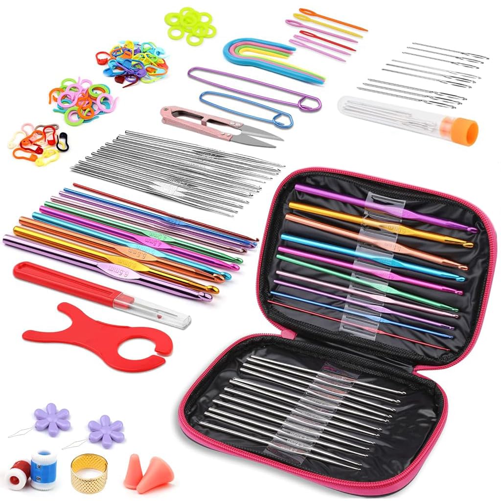 109-Piece Crochet Hook Set with Case, Ergonomic Needles Kit - image 1
