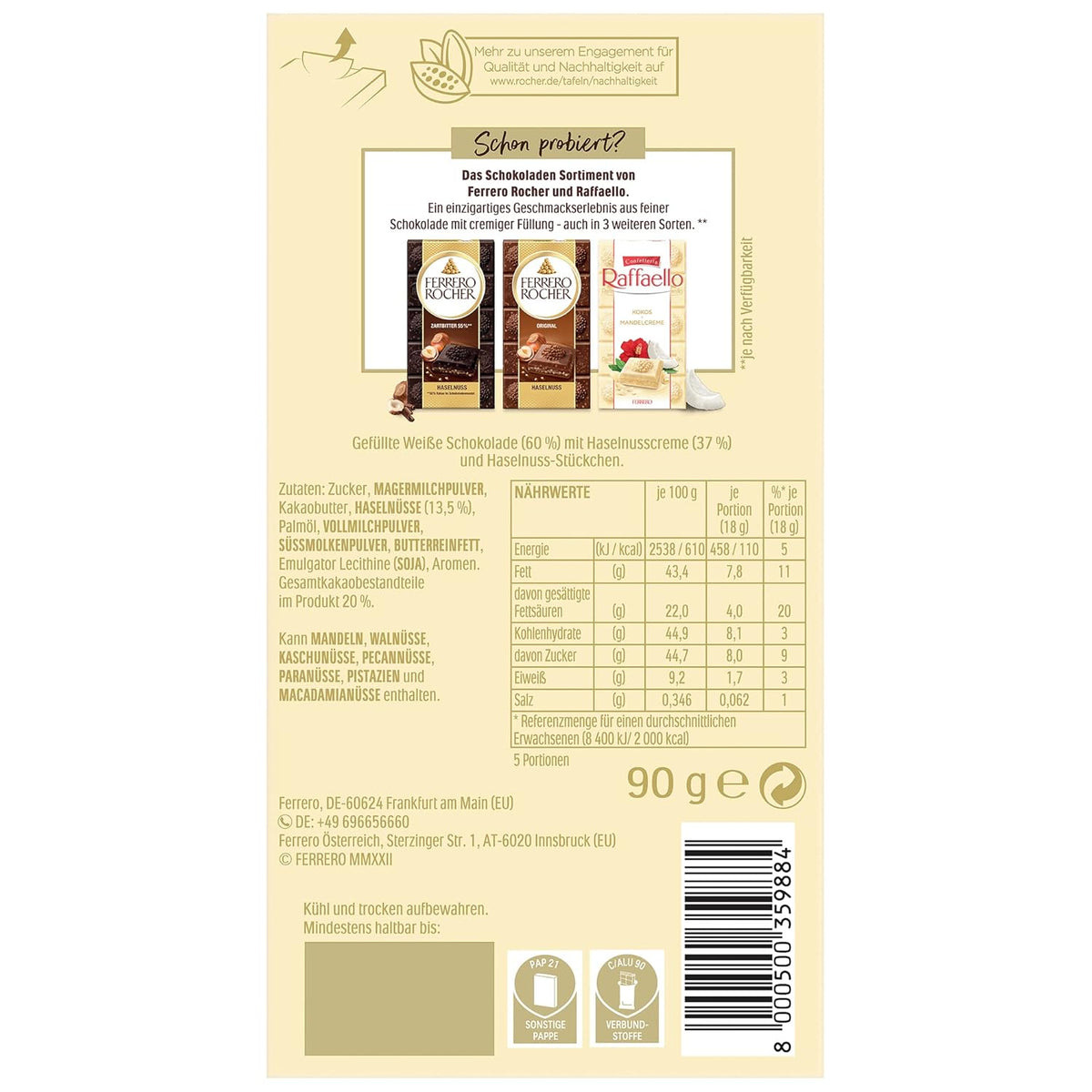 Ferrero Rocher Chocolate Bar