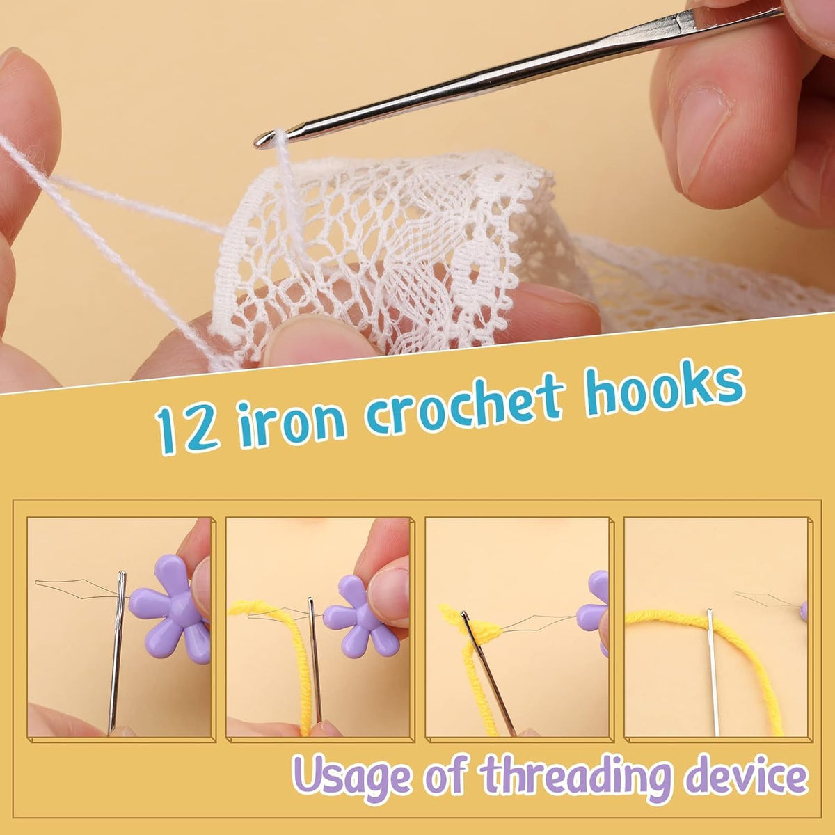 110 Pcs Crochet Hook Set and Knitting Needles Set - image 4